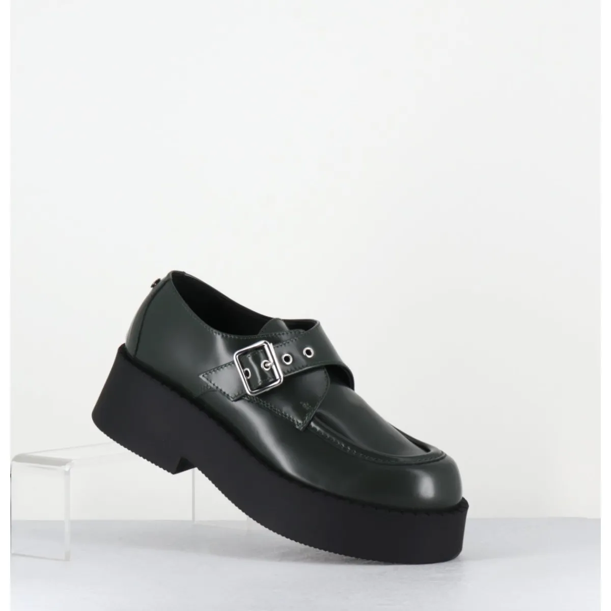 Online OA NON FASHION Creepers en cuir glacé - COOL ABRA VERDE VERT