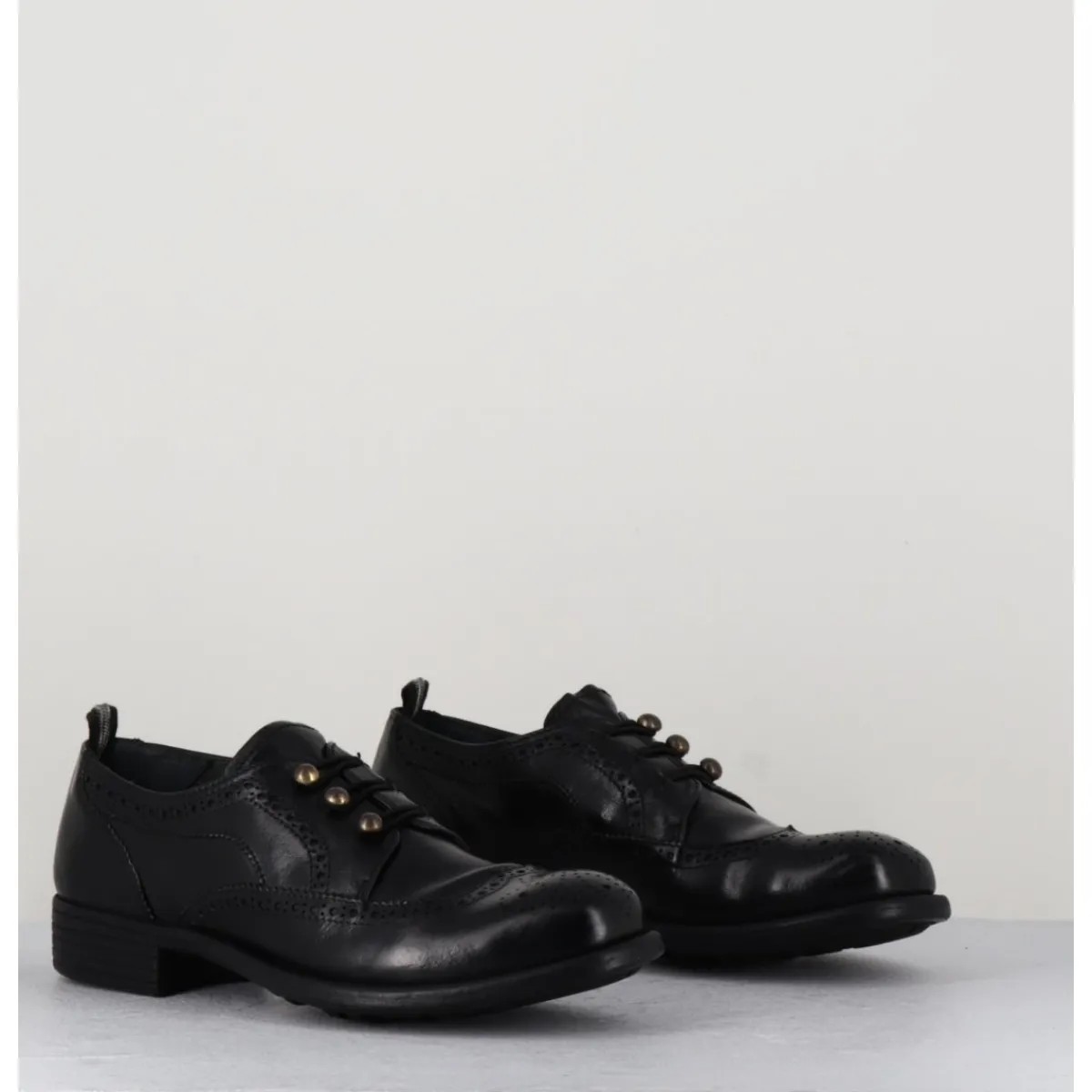 Discount OFFICINE CREATIVE Derbies à boutonnière en cuir - CALIXTE 035 NERO NOIR