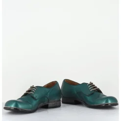 Best MOMA Derbies à lacets en cuir métallisé ligne japonisante - 45401A BON MALTA BLEU