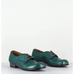 Best MOMA Derbies à lacets en cuir métallisé ligne japonisante - 45401A BON MALTA BLEU