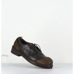 Best GARRICE LAB Derbies à lacets en cuir brossé & bout rapporté - GAMAN DAVIS MUD MARRON