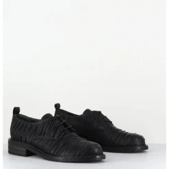 Sale GARRICE LAB Derbies à lacets en cuir plissé - ANATO PLISSE NERO NOIR