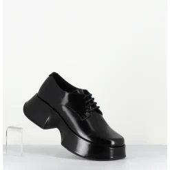 Sale VIC MATIE Derbies à plateforme en cuir glacé - 1F2408D LATTEX BLACK NOIR