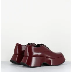 Online VIC MATIE Derbies à plateforme en cuir glacé x - 1F2408D LATTEX DARK RED BORDEAU