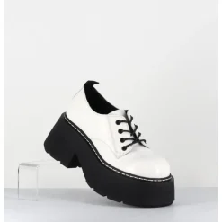 VIC MATIE Derbies en cuir glacé semelle épaisse - 1D7702D BUFFY ICE BLANC