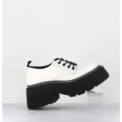 VIC MATIE Derbies en cuir glacé semelle épaisse - 1D7702D BUFFY ICE BLANC