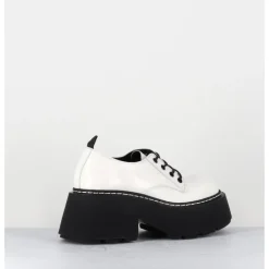 VIC MATIE Derbies en cuir glacé semelle épaisse - 1D7702D BUFFY ICE BLANC