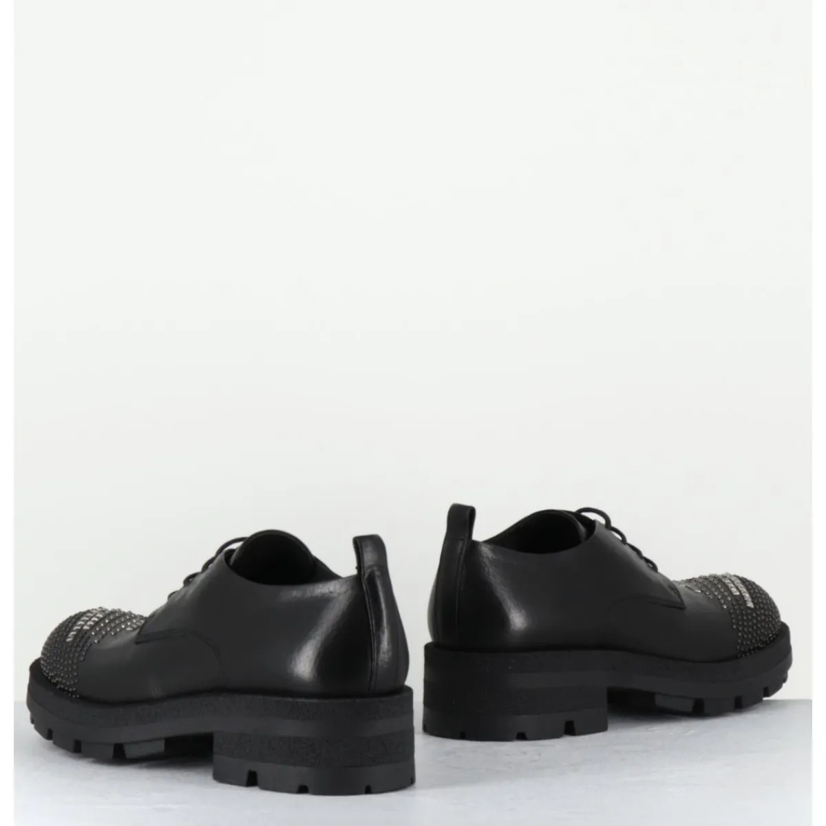 Sale GARRICE LAB Derbies en cuir bout clouté - DABRAN SIENA NERO NOIR