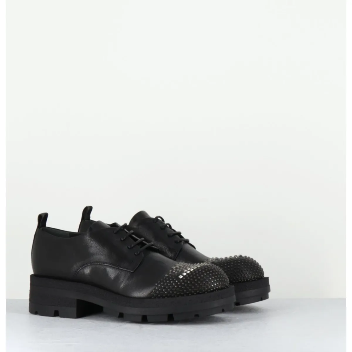 Sale GARRICE LAB Derbies en cuir bout clouté - DABRAN SIENA NERO NOIR