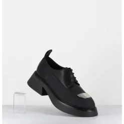 Online GARRICE LAB Derbies en cuir bout métallique - PIKE SAVANA NERO NOIR