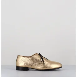 Hot TO&CO Derbies minimalistes en cuir doré - STJA COW PLATINO DORE