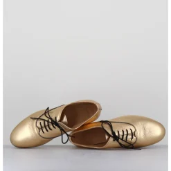 Hot TO&CO Derbies minimalistes en cuir doré - STJA COW PLATINO DORE