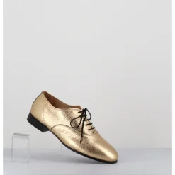 Hot TO&CO Derbies minimalistes en cuir doré - STJA COW PLATINO DORE