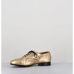 Hot TO&CO Derbies minimalistes en cuir doré - STJA COW PLATINO DORE