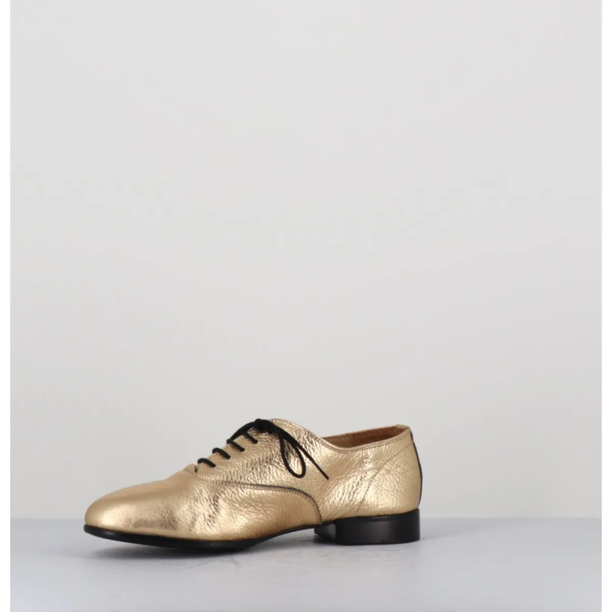 Hot TO&CO Derbies minimalistes en cuir doré - STJA COW PLATINO DORE