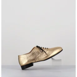 Hot TO&CO Derbies minimalistes en cuir doré - STJA COW PLATINO DORE
