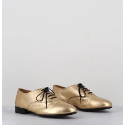 Hot TO&CO Derbies minimalistes en cuir doré - STJA COW PLATINO DORE