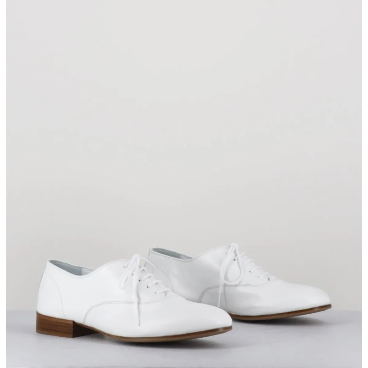 Best TO&CO Derbies minimalistes en cuir souple - STJA COW WHITE BLANC