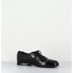 HOTTO Derbies plats en cuir vernis souple - 60364 NAPPALAK NERO NOIR