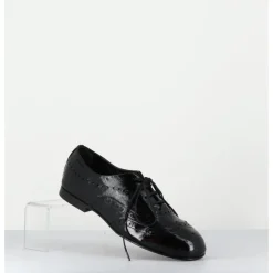 HOTTO Derbies plats en cuir vernis souple - 60364 NAPPALAK NERO NOIR