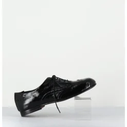 HOTTO Derbies plats en cuir vernis souple - 60364 NAPPALAK NERO NOIR
