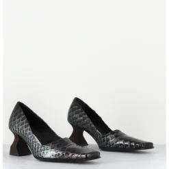 Best MIISTA Escarpins bout carré imprimé serpent marron - BETH BLU BROWN SNAKE BLEU