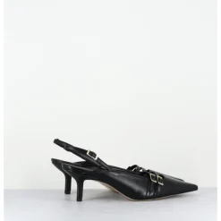 Outlet GARRICE LAB Escarpins bout pointu buckle slingback en cuir - DIRNA NAPPA NERO NOIR