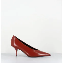 Hot LELLA BALDI Escarpins bout pointu en cuir glacé - LT2434 SPAZZO RUGGINE BRIQUE