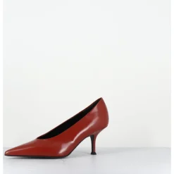 Hot LELLA BALDI Escarpins bout pointu en cuir glacé - LT2434 SPAZZO RUGGINE BRIQUE