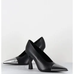 Hot PREMIATA Escarpins bout pointu en cuir & argent - M6835 GARDA NERO NOIR