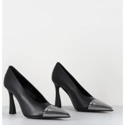 Hot PREMIATA Escarpins bout pointu en cuir & argent - M6835 GARDA NERO NOIR