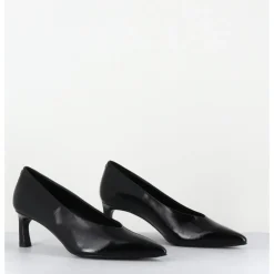 Discount HALMANERA Escarpins bout pointu en cuir petit talon - VALE10 GLAZE NERO NOIR