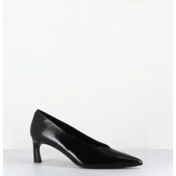 Discount HALMANERA Escarpins bout pointu en cuir petit talon - VALE10 GLAZE NERO NOIR
