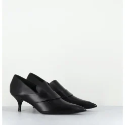 Clearance ROTTA Escarpins bout pointu petit talon en cuir ASHI NAPPA BLACK NOIR