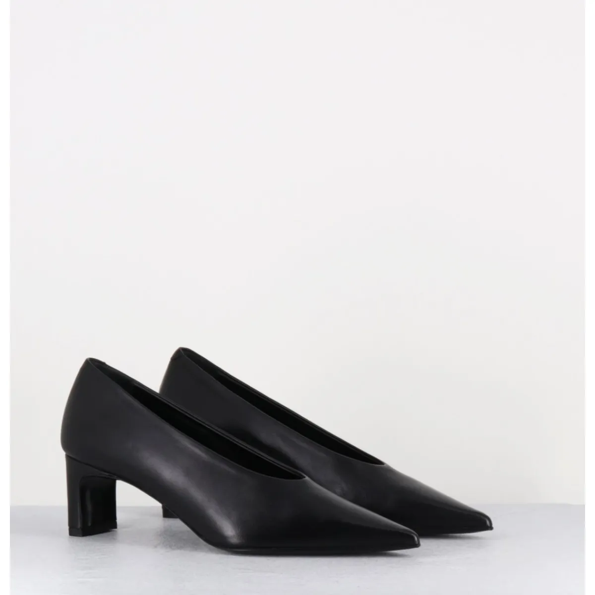 Hot TO&CO Escarpins bout pointu petit talon en cuir - SLIDE24 NAPPA NERO NOIR