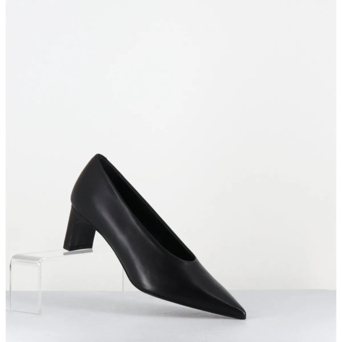 Hot TO&CO Escarpins bout pointu petit talon en cuir - SLIDE24 NAPPA NERO NOIR
