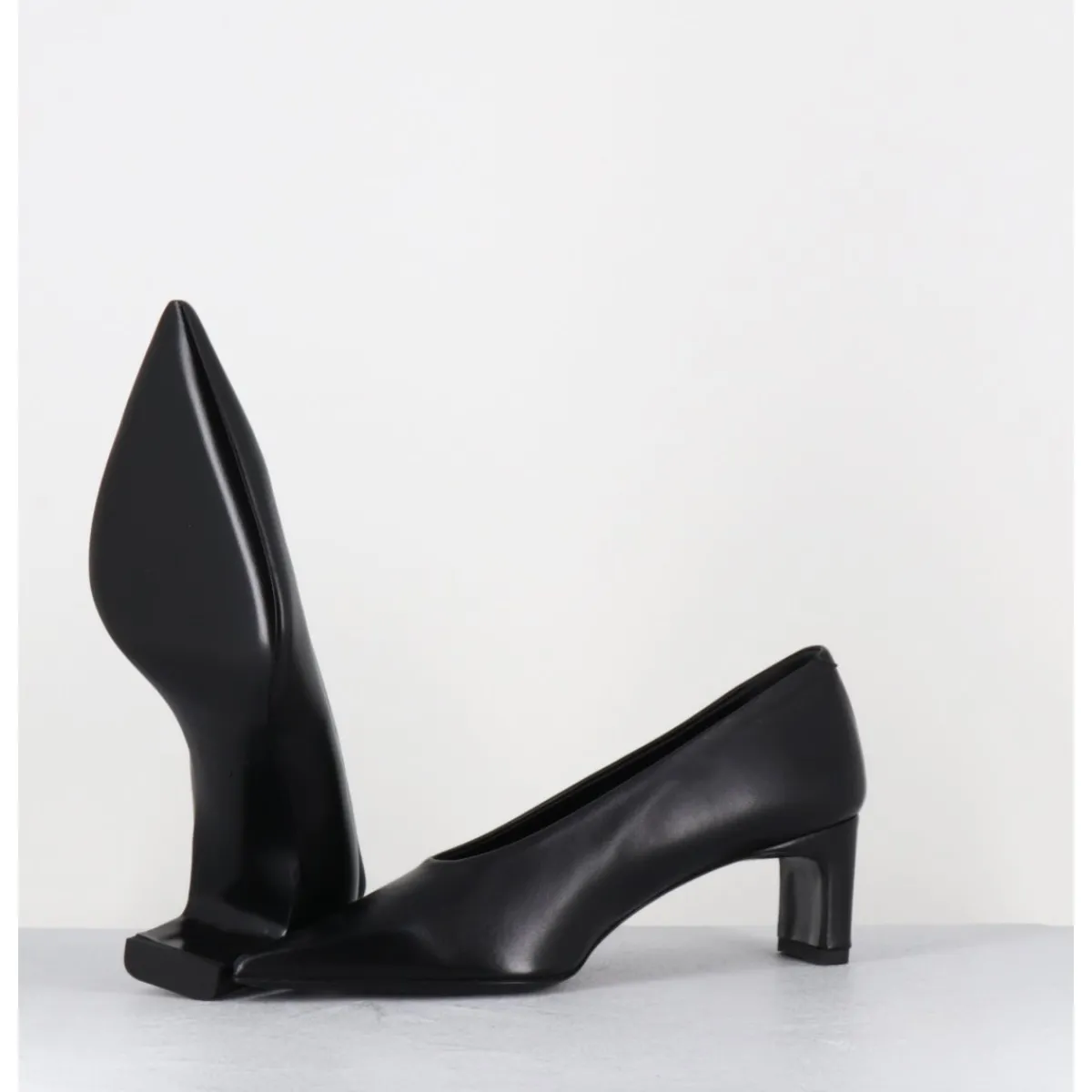 Hot TO&CO Escarpins bout pointu petit talon en cuir - SLIDE24 NAPPA NERO NOIR