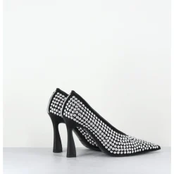 Clearance PREMIATA Escarpins bout pointu talon haut mesh rivets argentés - M6714H24 NERO NOIR