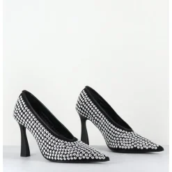 Clearance PREMIATA Escarpins bout pointu talon haut mesh rivets argentés - M6714H24 NERO NOIR