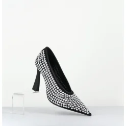 Clearance PREMIATA Escarpins bout pointu talon haut mesh rivets argentés - M6714H24 NERO NOIR