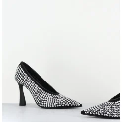 Clearance PREMIATA Escarpins bout pointu talon haut mesh rivets argentés - M6714H24 NERO NOIR