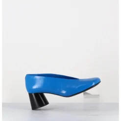 Hot HALMANERA Escarpins en cuir souple talon talon géométrique - DANI01 GLAZE ATOLLO BLEU