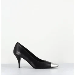 GARRICE LAB Escarpins en cuir talon fin bout argent - KECHA1 NAPPA NERA NOIR