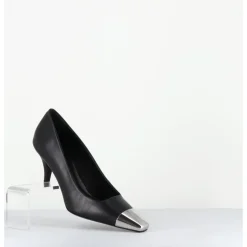 GARRICE LAB Escarpins en cuir talon fin bout argent - KECHA1 NAPPA NERA NOIR