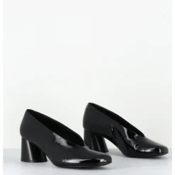 Hot HALMANERA Escarpins en cuir vernis souple talon graphique - ODILE01 MUNA NERO NOIR