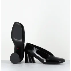 Hot HALMANERA Escarpins en cuir vernis souple talon graphique - ODILE01 MUNA NERO NOIR