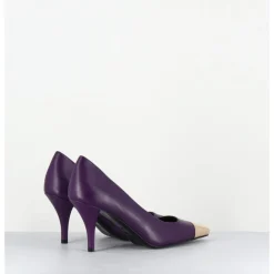 Online GARRICE LAB Escarpins en cuir talon fin bout métal or - KECHA2 NAPPA VIOLA VIOLET