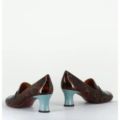 Outlet CHIE MIHARA Escarpins petit talon cuir imprimé léopard coeur rouge - MYMARA FIAT CASTANO