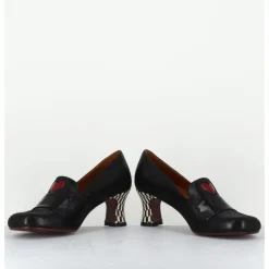 Outlet CHIE MIHARA Escarpins rétro cuir imprimé & coeur rouge - MYMARA JEEP NEGRO NOIR