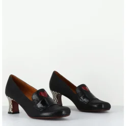 Outlet CHIE MIHARA Escarpins rétro cuir imprimé & coeur rouge - MYMARA JEEP NEGRO NOIR